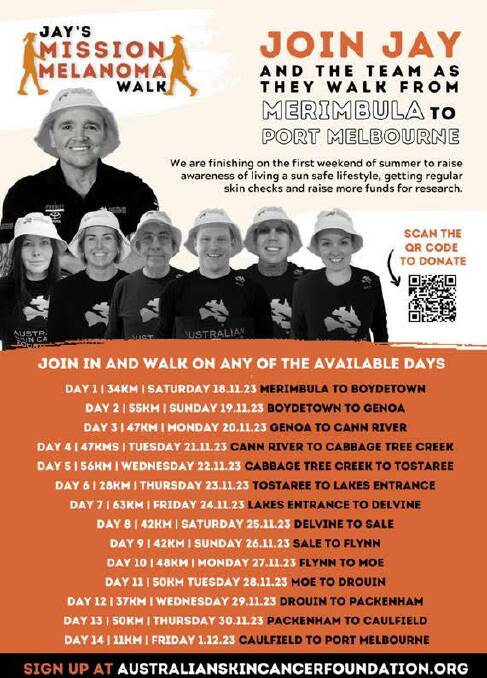 Join the Pambula MAD team on Jay's Mission Melanoma Walk