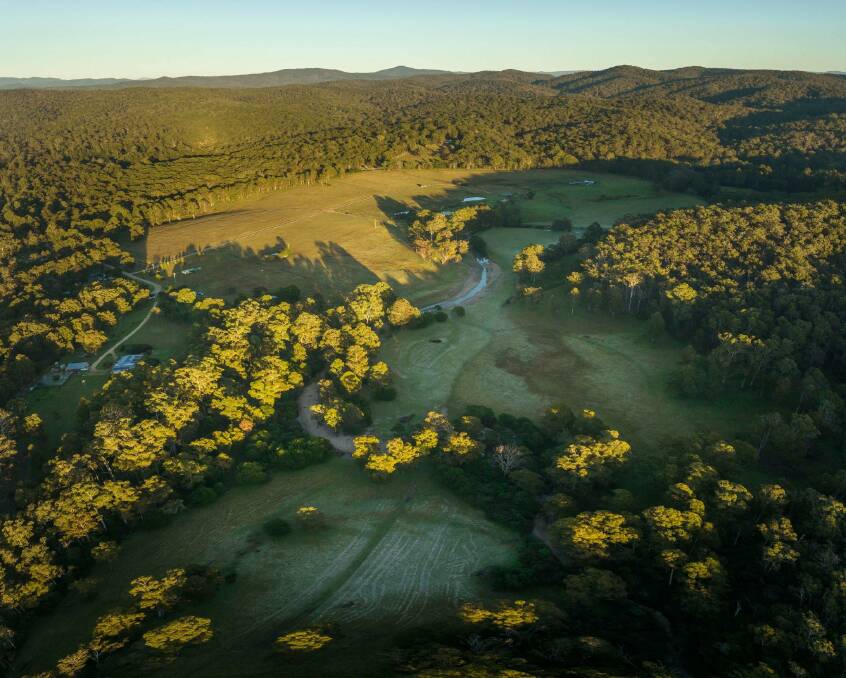 An aerial shot of the Bournda property and all the hidden pockets of lands which will mostly be used for camping. Photo: David Rogers.