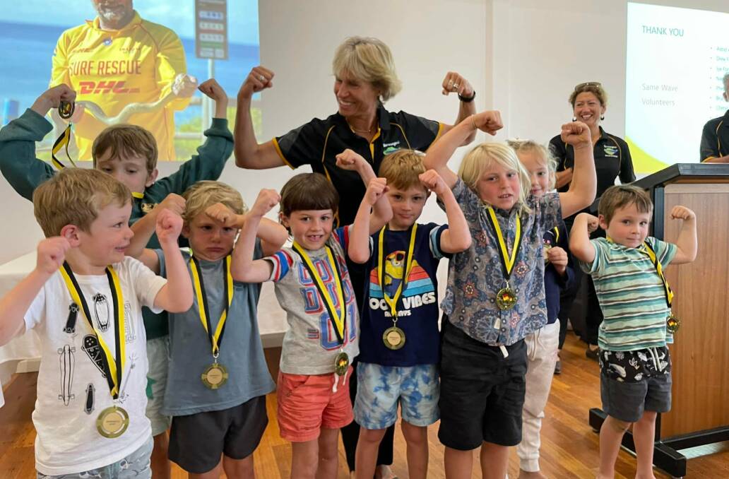 Bermagui's little nippers show off their big muscles. Photo supplied.