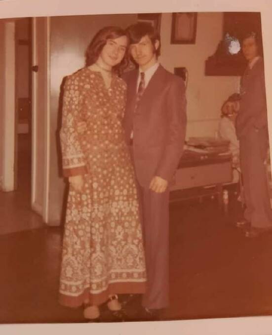 Linda and Barry Hayward celebrate their engagement. Picture taken in 1973. 