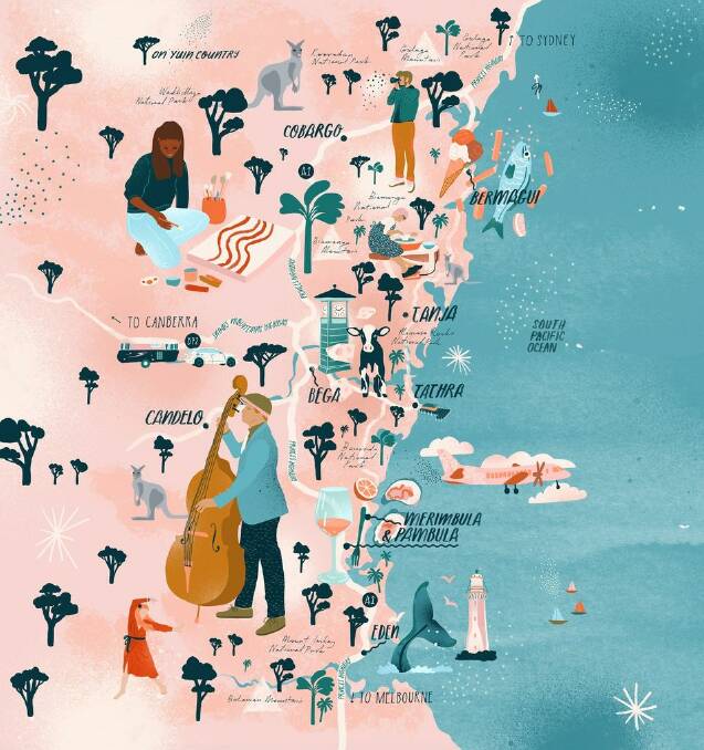A map of the Art Month - Illustration by local artist Nat Carroll
