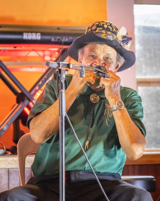 Eden Elder Uncle Ossie Cruse performs at Giiyong Festival 2022. Photo: David Rogers