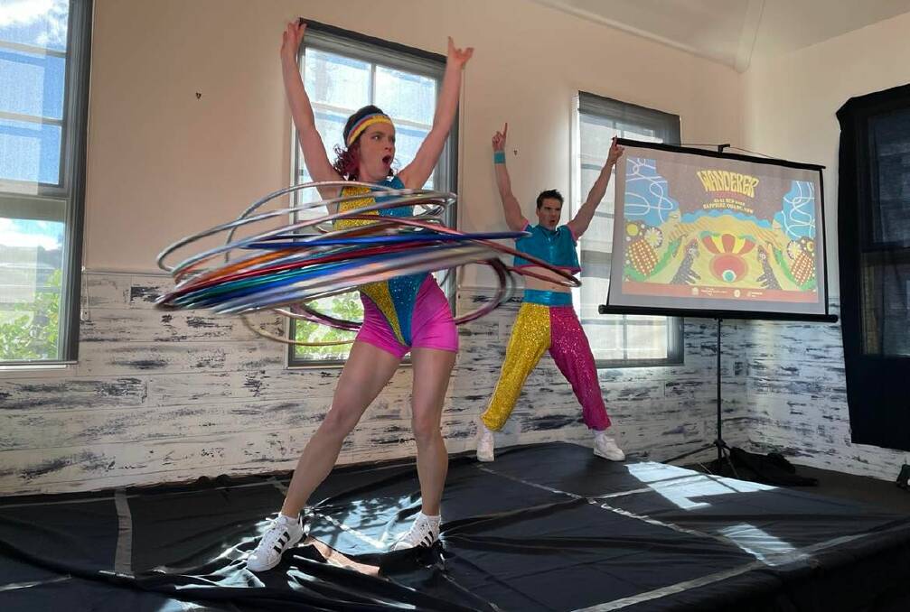Werk it circus performers Malia Walsh and Richard Sullivan, surprise audiences at the Wanderer launch event at Merimbula Wharf with a lively performance. 