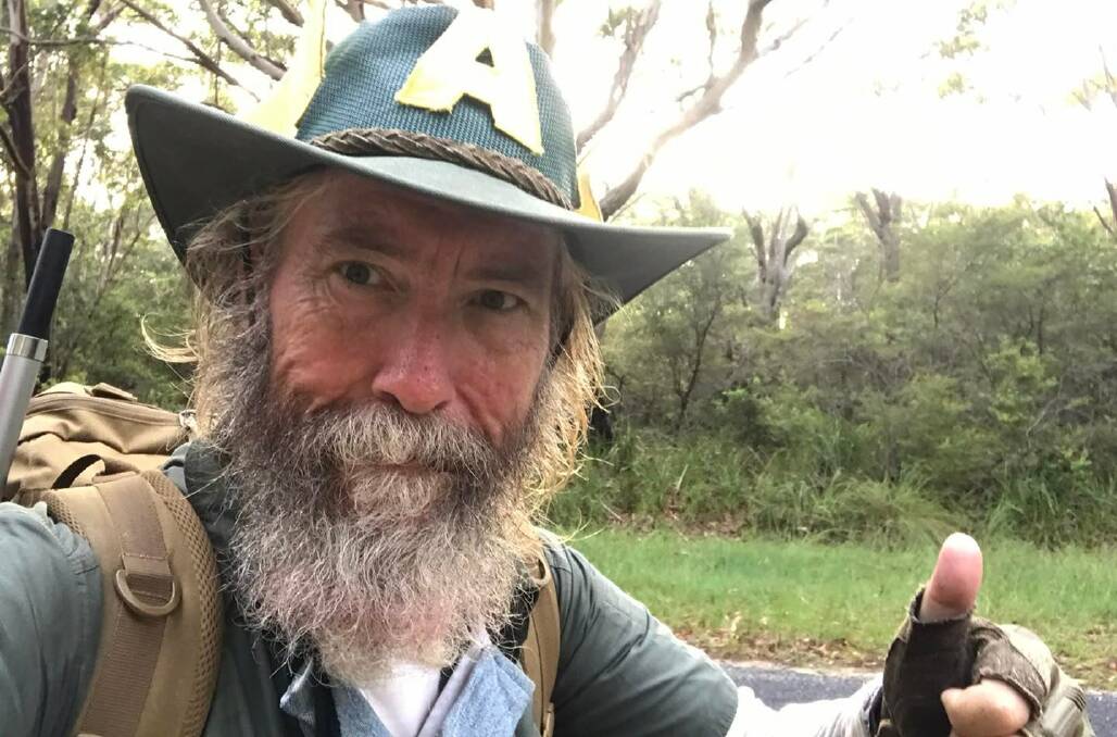 Simon Harvey aka 'Captain Australia' is undertaking a big walk from Brisbane to Melbourne, in a bid to raise money for research into children's cancer. 