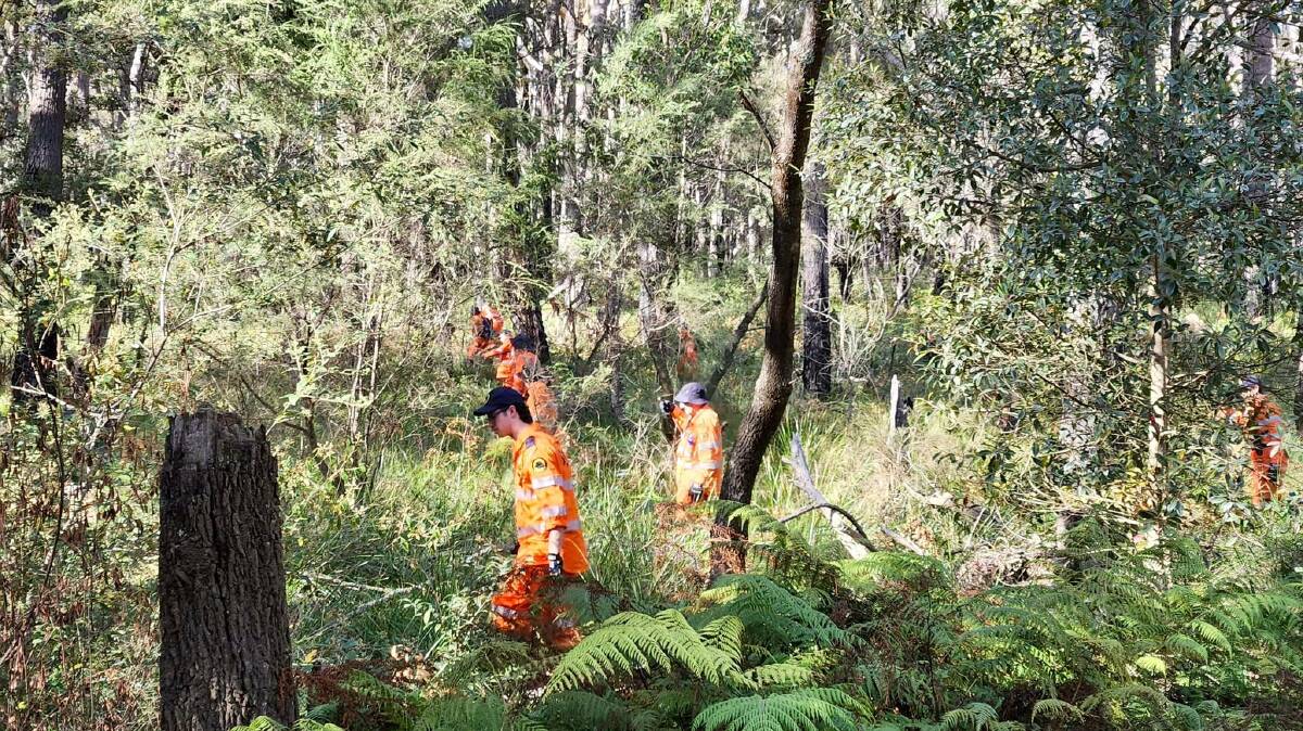 SES units assist NSW Police Force in search for missing man Peter Claux in Bournda. Photo supplied by SES Bega Valley Units. 