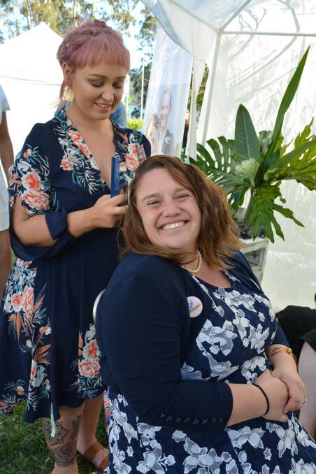 Jess O'Donnell has her hair done at the Willow and Oak Hair Boutique stall at the 2019 Something Blue Bespoke Wedding Fair. Picture by Ben Smyth. 
