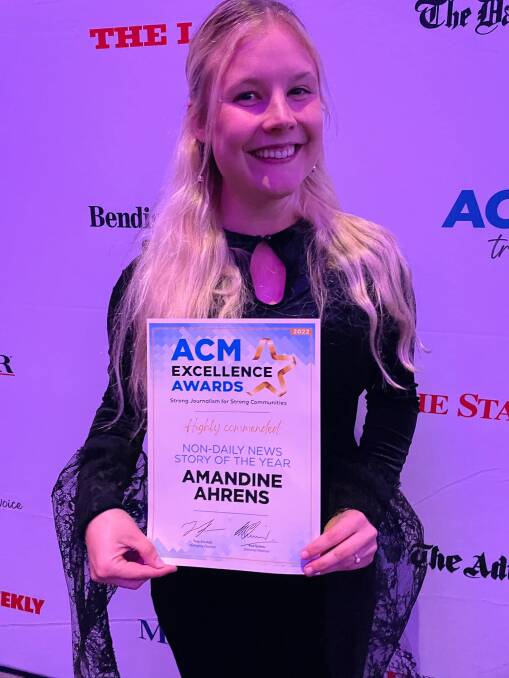 Another highlight: Amandine Ahrens wins highly commended non-daily news story of the year at the 2022 ACM Excellence Awards for covering Bill Ballard's near miss with a 20 foot shark. 