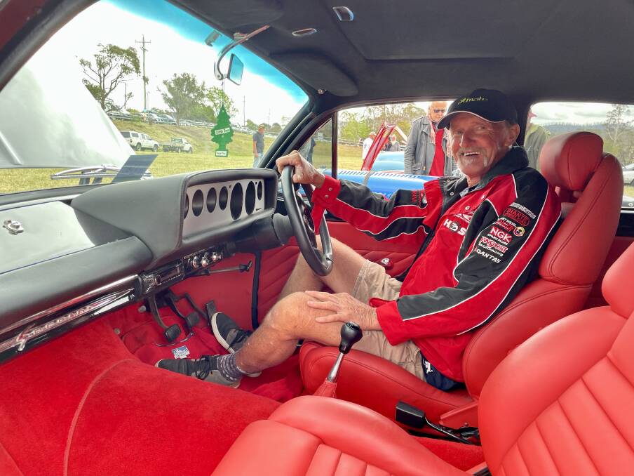 Rodney Kebby sits inside his newly re-vamped 1964 EH Holden. Picture by Amandine Ahrens. 