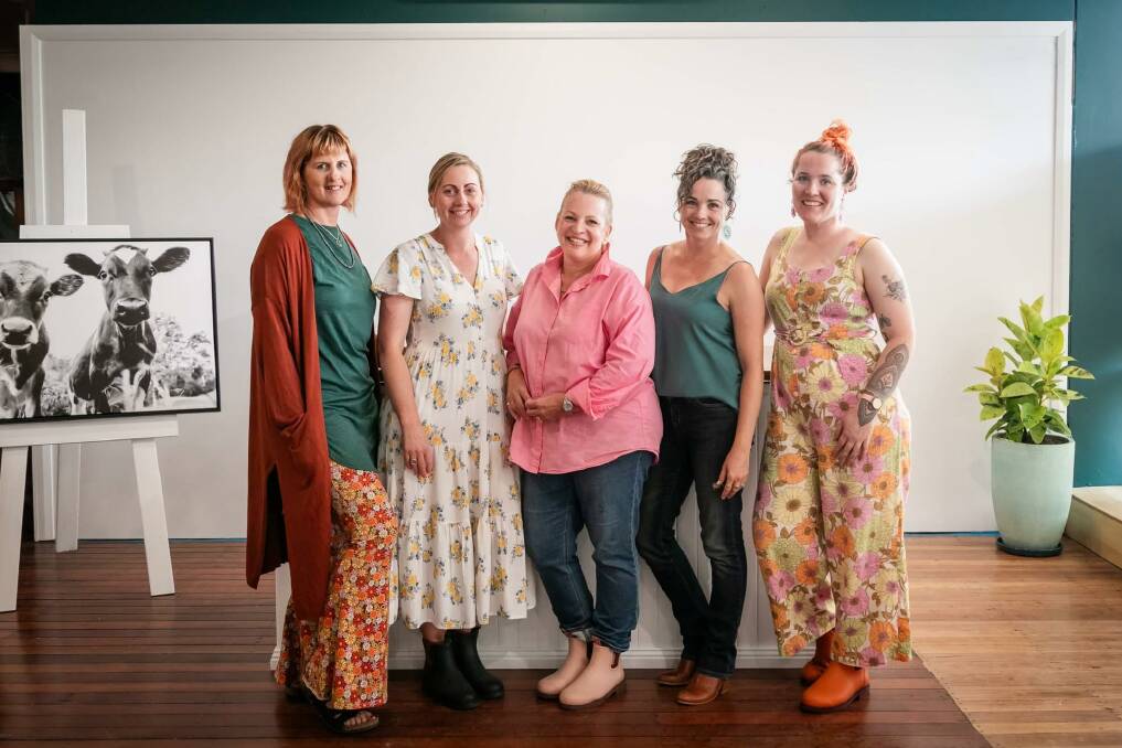 Kirsten Fisher, Kirsty Umbers, Kylie Roxburgh, Tara Chiu, and Darcie Nicol, the brilliant collaboration behind the new store on the corner of Carp and Auckland Streets in Bega. Picture supplied 