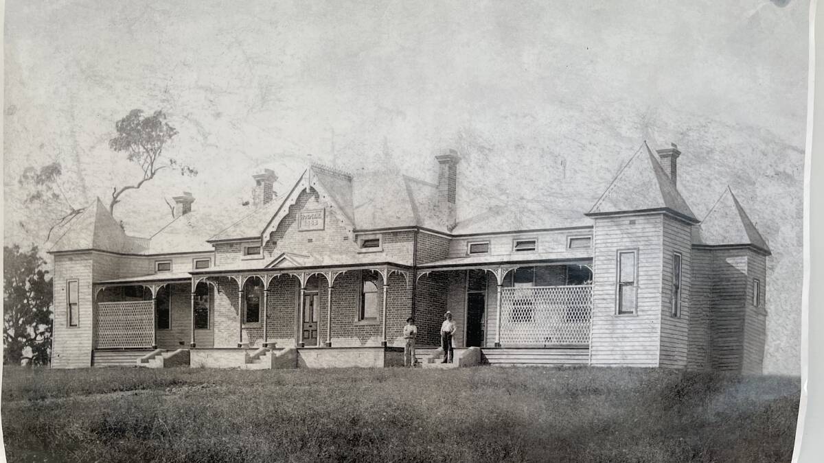 Historic photo of the building, on display at the Old Bega Hospital. 