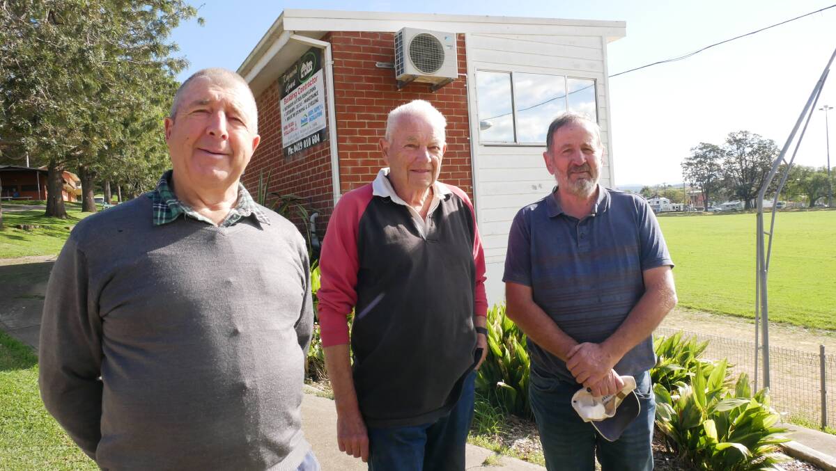 Bega Showground Land Managers Phil Moffitt, John Hamilton, and Charlie Bell at the Bega Showgrounds on Tuesday, May 24. Photo: Ellouise Bailey