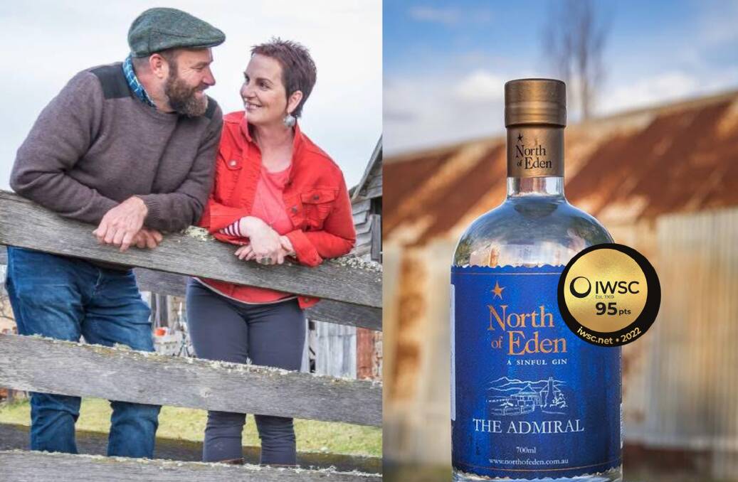 North of Eden's Gavin Hughes and Karen Touchie are incredibly proud of being awarded gold to their The Admiral gin at the International Wine and Spirit Competition in London. Photo: David Rogers 