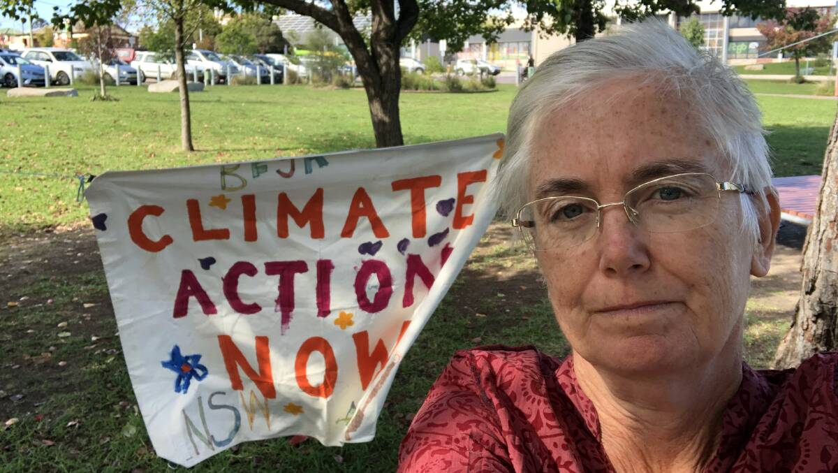Climate activist and teacher Vivian Harris will mark her 100th climate strike this Friday in Littleton Gardens in Bega. Photo: supplied. 