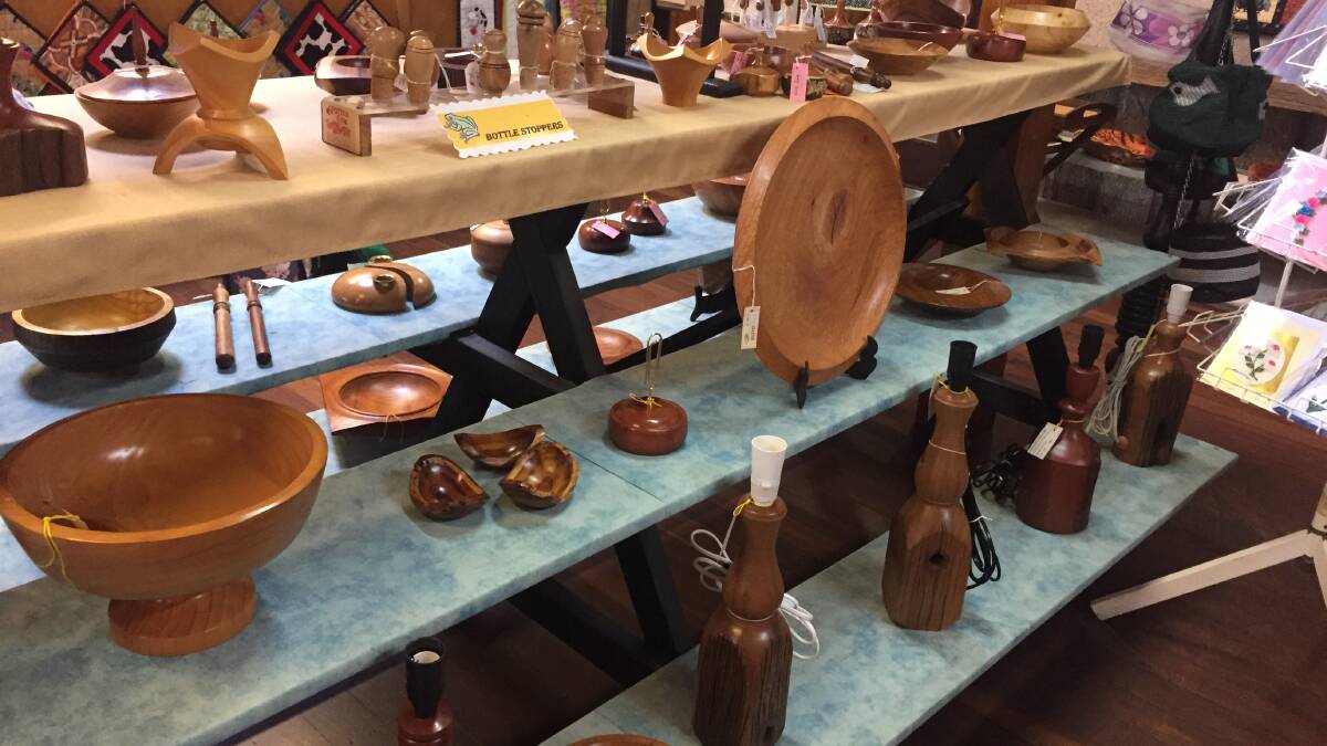 Some of the woodwork pieces up for sale at the The Spotted Cow Gallery. Photo: supplied