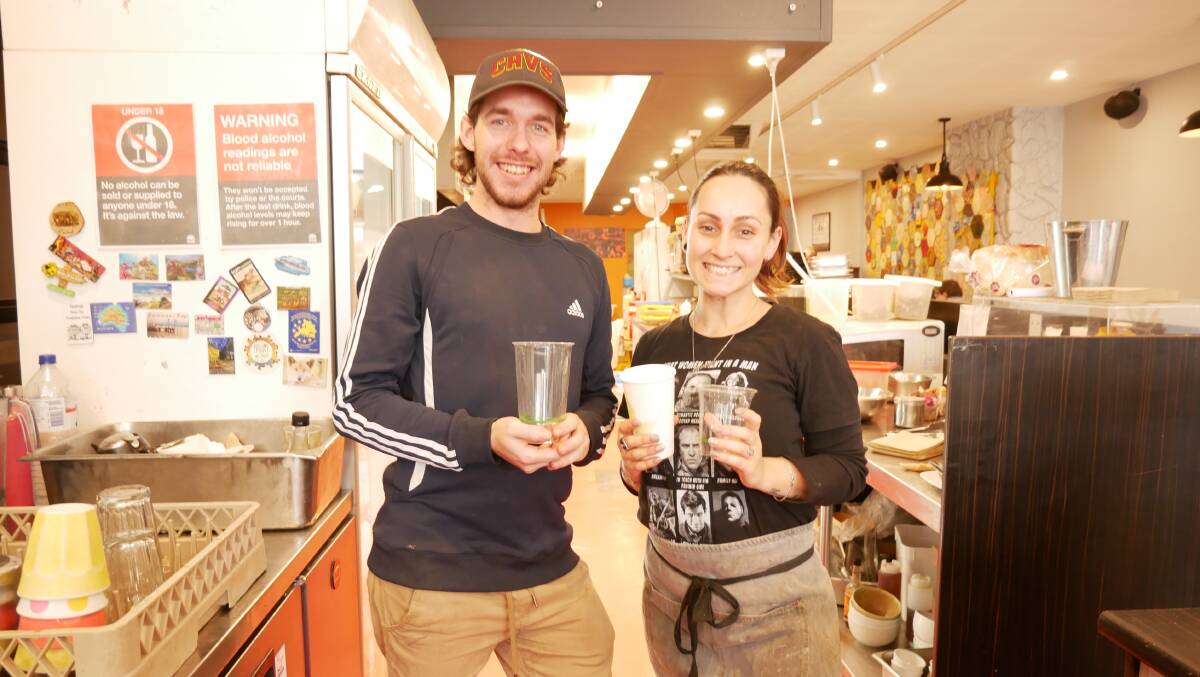 Café Evolve employee Garry Reichel and acting manager Emma Goward. Photo: Ellouise Bailey 