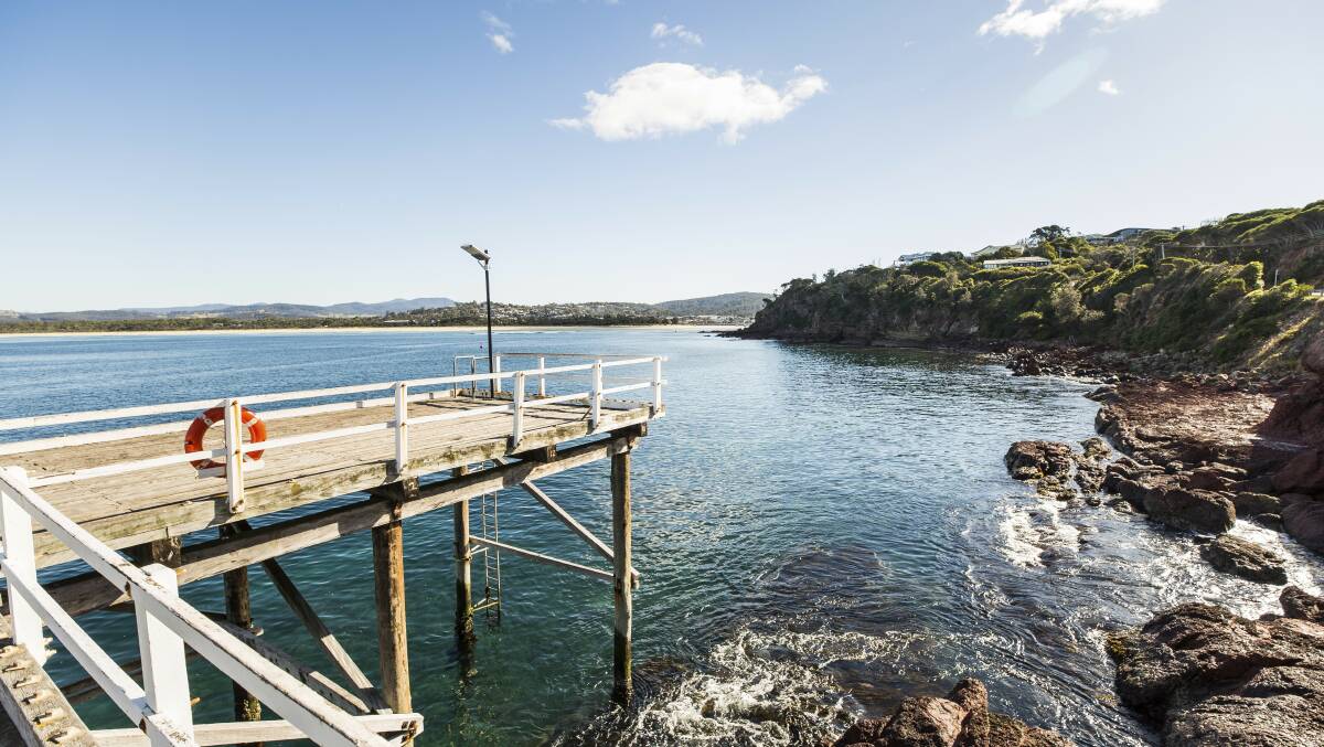 Scenic coastal views across Merimbula Bay from Merimbula wharf. Photo: Destination NSW. 