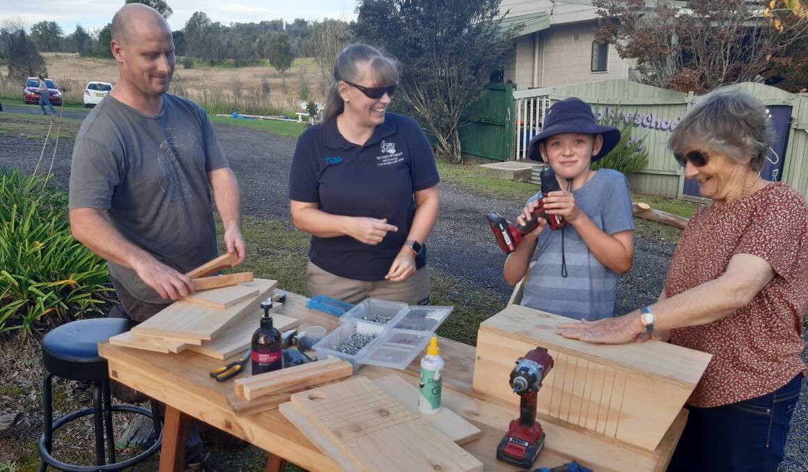 Two Sheds Woodwork For Women came to volunteer at the event to build habitat boxes with other community members. 