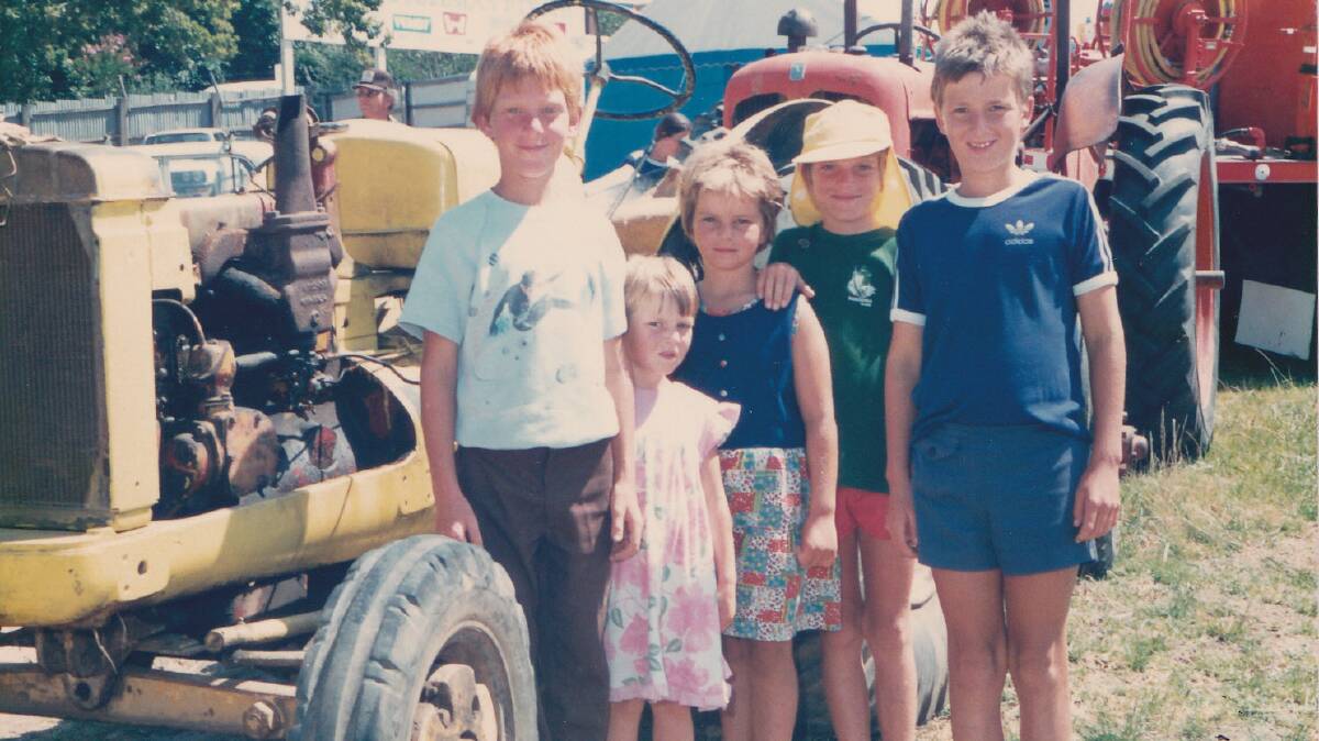 Five local children at the 1987 Bega Show. Photo: supplied