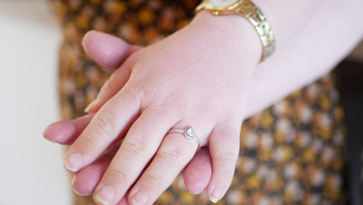 Amanda's engagement ring. 