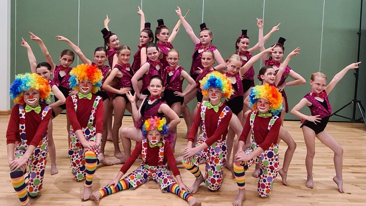 The school's dance ensemble of 24 students between year 2 to 6 in their costumes before performing 'Join the Circus'. Picture supplied 