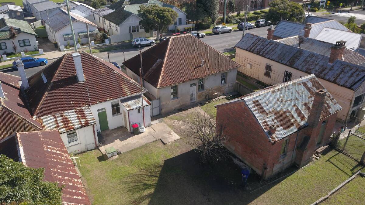  A bird's-eye view of the property at 38 - 40 Auckland Street, Bega. Photo: Kit Goldsworthy/Burchell Higgins Property Sales 