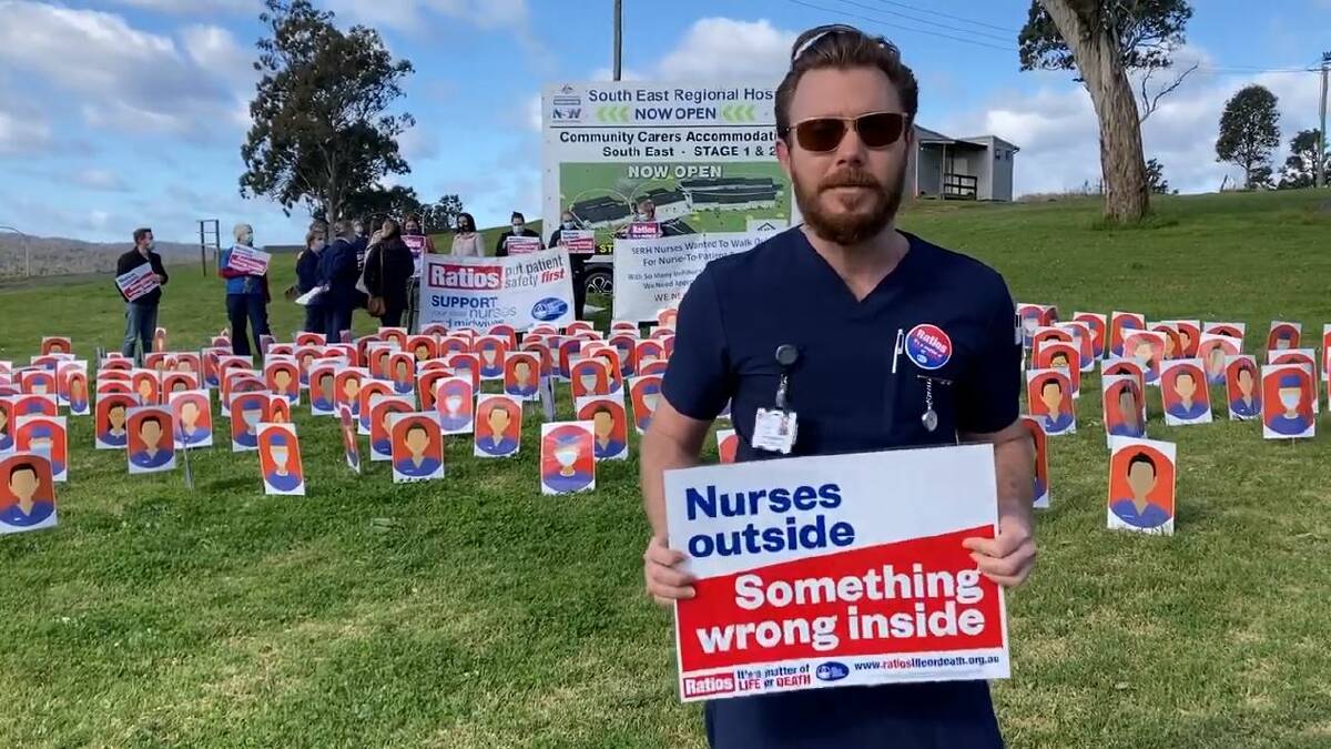 Registered nurse and NSWNMA member Georg Schad said he attended to fight for a safer workplace, both for nurses and patients. Photos & video: Pippa Watts 
