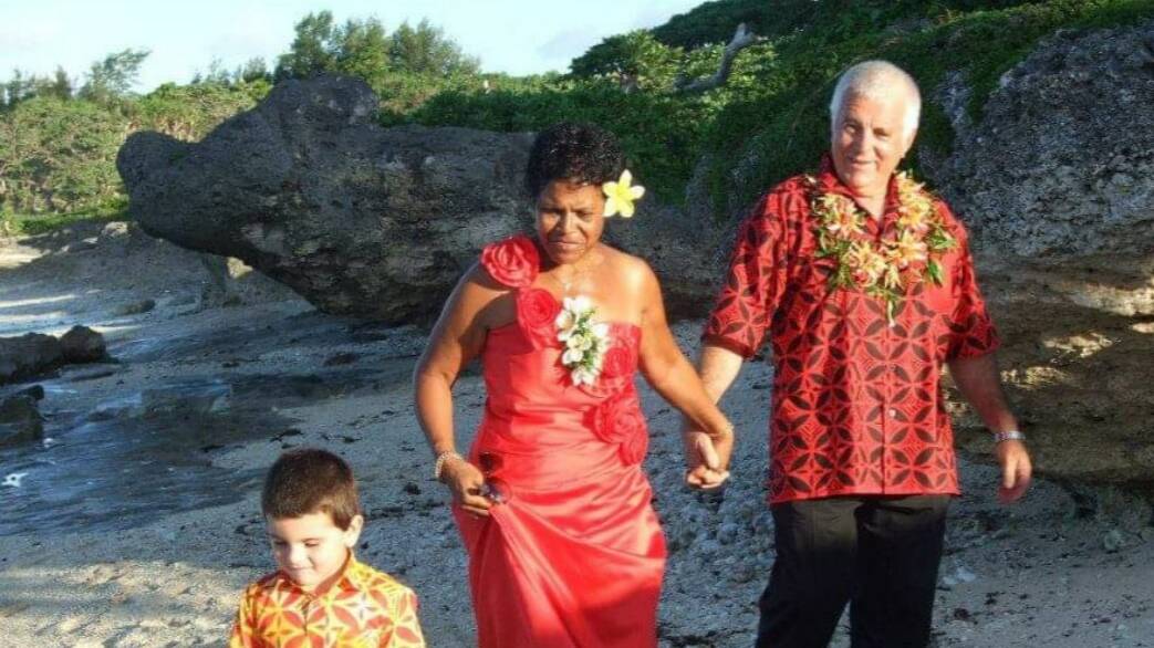Palakisa Broder and her husband David on their wedding day in Tonga. Photo: supplied