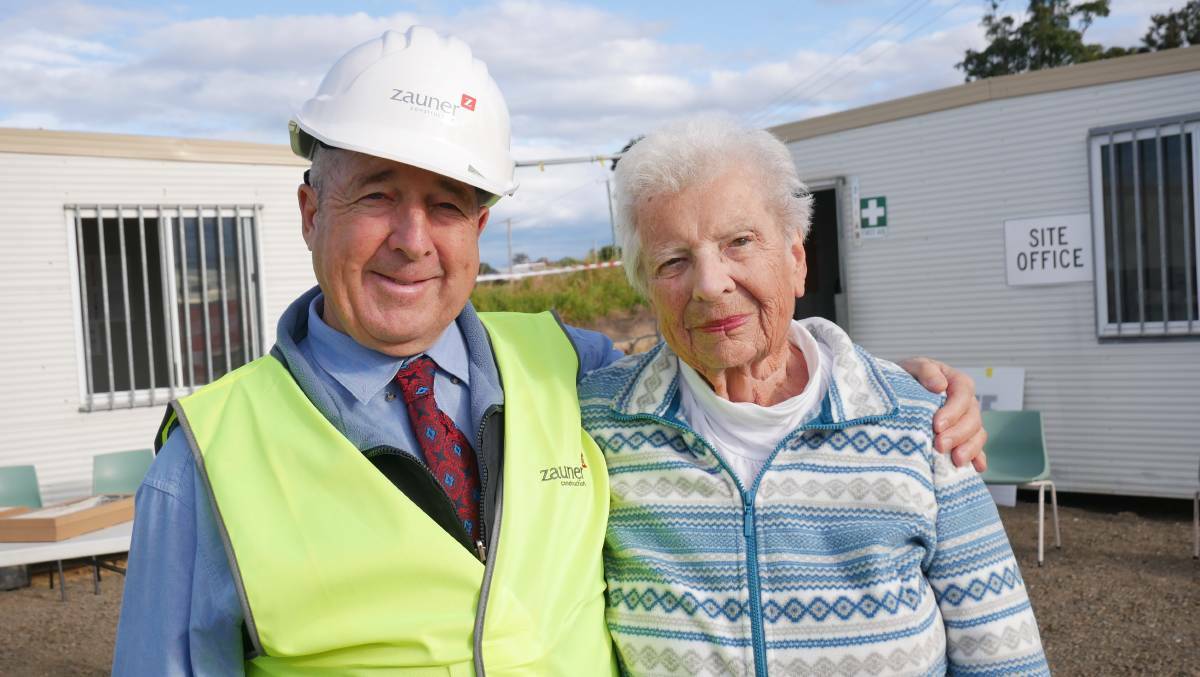 Chairman of the Sapphire Coast Community Aged Care board Phil Moffit and original SCCAC board member Edna Duncanson OAM (also former mayor of Bega Municipal Council). Photo: Ellouise Bailey