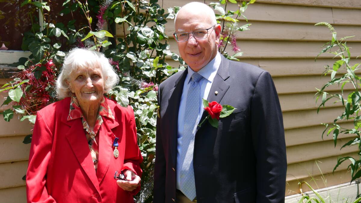 May Blacka OAM with His Excellency General the Honourable David Hurley. Photo: Ellouise Bailey
