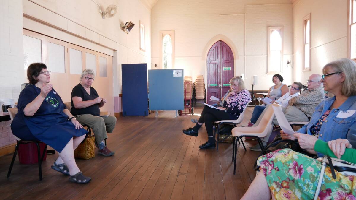 Christine Welsh speaking to potential volunteers at St John's Anglican Church on Monday March 14. Photo: Ellouise Bailey 