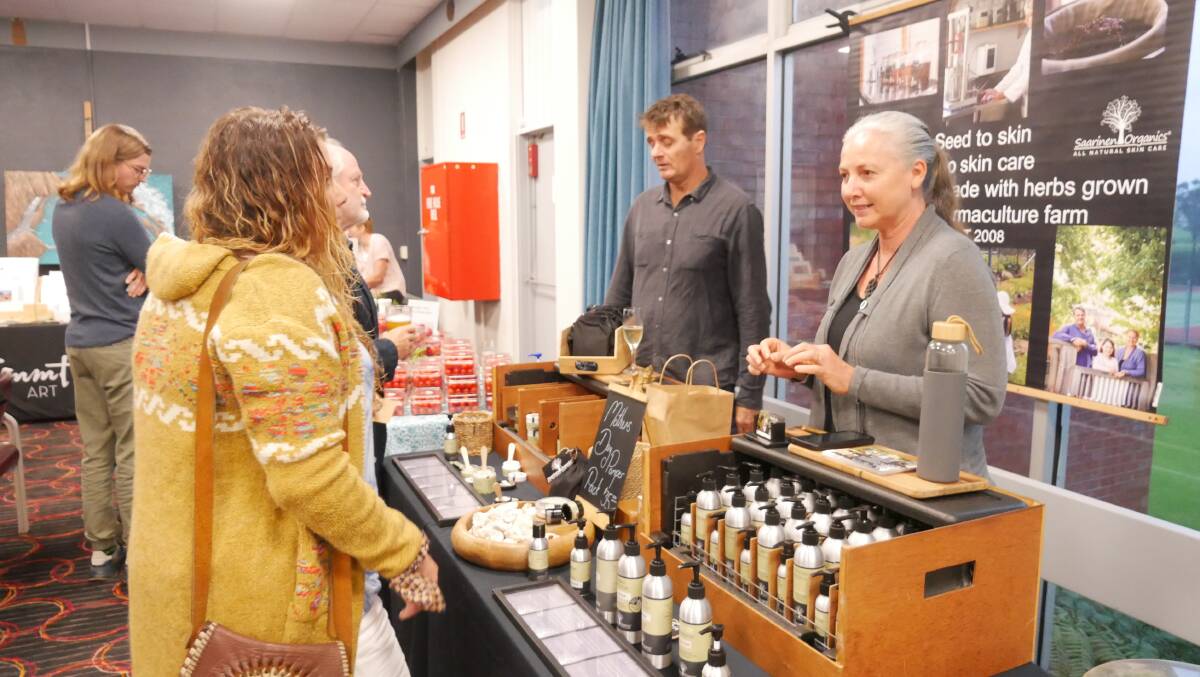 Greg and Kay Saarinen from Saarinen Organics set up a stall for guests to browse their range on the night with a range of other local producers, growers and makers. 