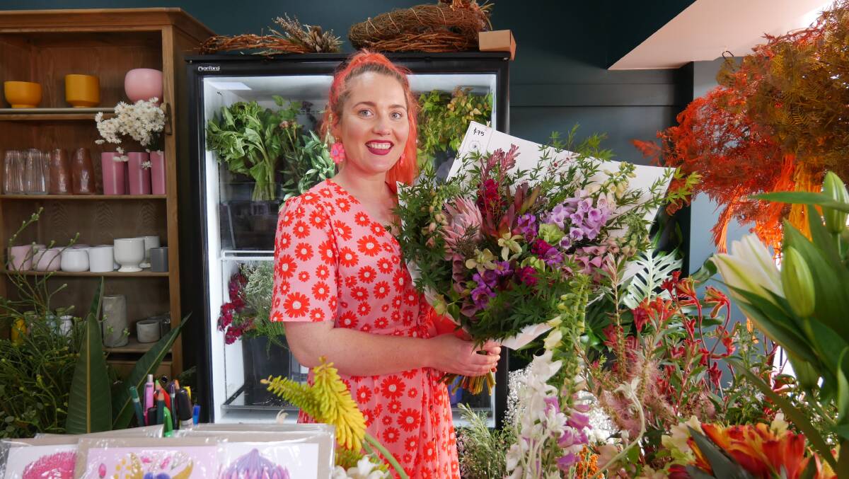 Brogo-based florist Darcie Nicol has grown her business from the ground up, starting off by doing contactless home deliveries during COVID to now running her own shop in Bega. Picture by Ellouise Bailey 