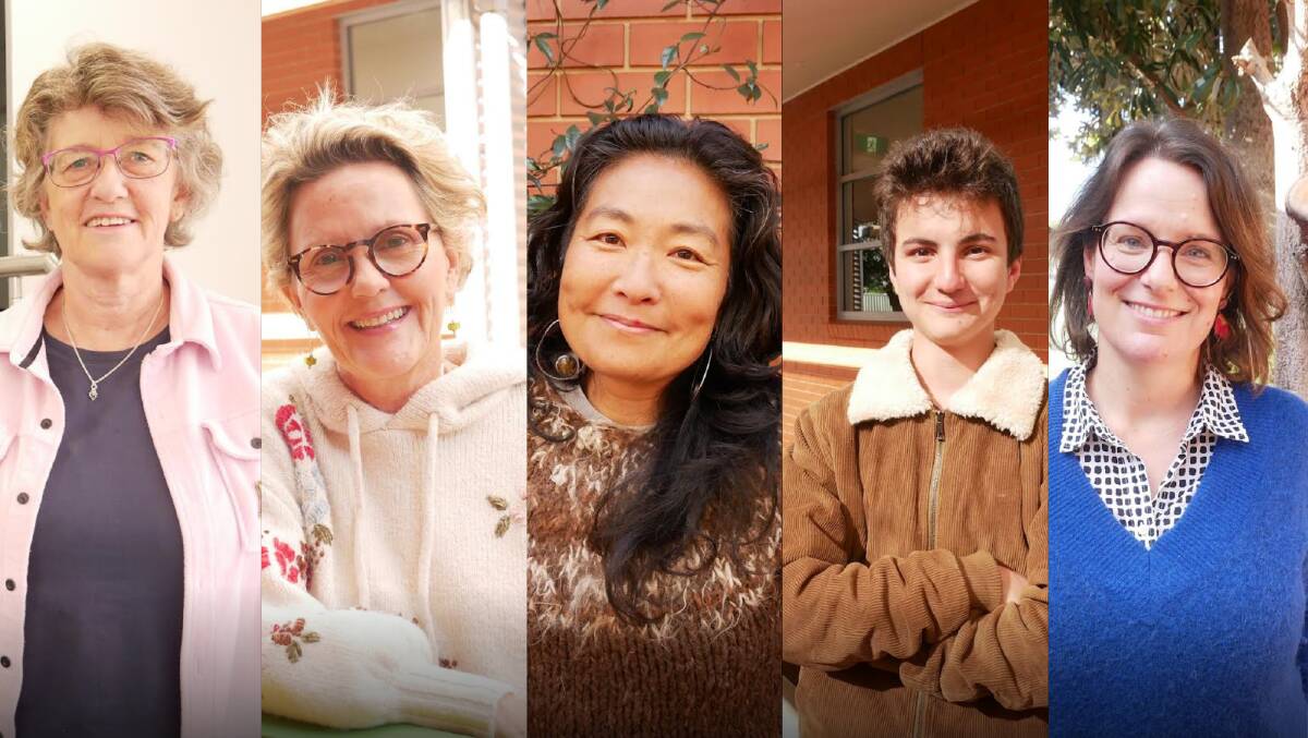 Julie Novotny, Sarah Campbell Lambert, Pi Wei Lim, Sebastian Machuret, and Sian Dyce have joined the Bega Valley Innovation Hub's fifth cohort. Photo: Ellouise Bailey