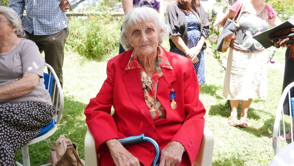Cobargo woman May Blacka has received the Medal of the Order of Australia from the Governor-General during his visit to the town. Photo: Ellouise Bailey 