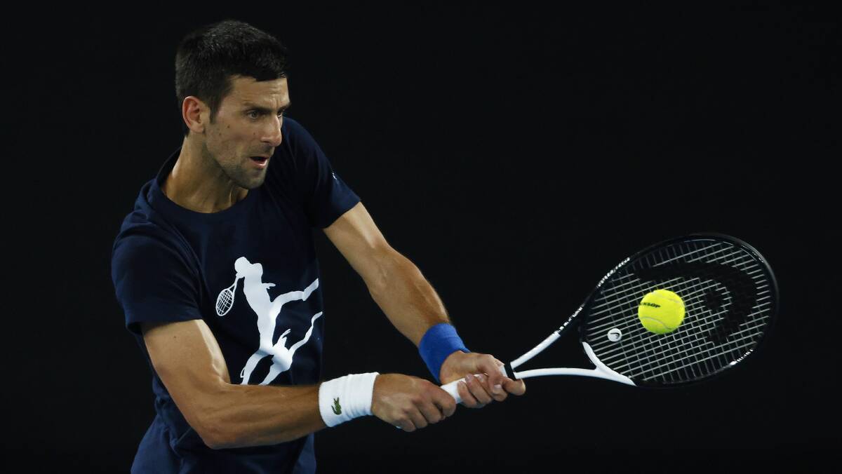 Novak Djokovic at Melbourne Park. Picture: Getty Images