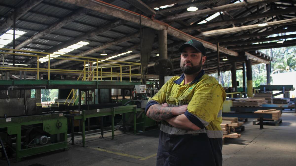 Tuross Head's Ben Nunn has been working for Pentarch Forestry for four years, and needs the secure income to support his family living in the beautiful shire he loves. Picture by James Tugwell.