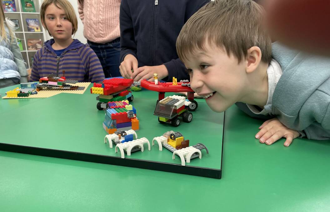 Some of the cars the children created from Lego at Bermagui Library on Friday, July 15