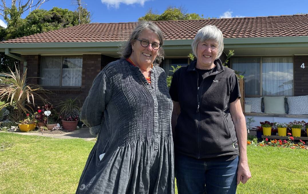 Cath Renwick and Michelle Craig said the Bermagui and District CWA needs $250,000 to build affordable social housing units for seniors. Picture by Marion Williams