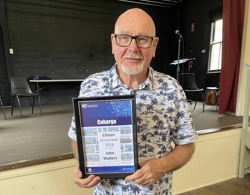 John Walters was named Cobargo Citizen of the Year on Australia Day. Picture by Chris Walters