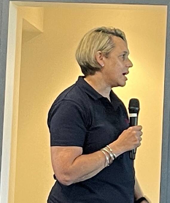 Heidi Stratford, director for the Illawarra and South East for the NSW Reconstruction Authority, spoke at the Coolagolite Bushfire Recovery Forum in Bermagui in October. Picture by Marion Williams
