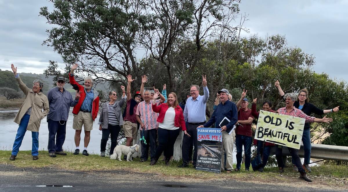 Locals were elated to hear that a Minns Labor government would provide $15m towards the repair and restoration of Cuttagee Bridge in line with its heritage position. Picture by Marion Williams