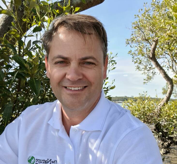 Krik Dahle, South East Oceans coordinator for The Nature Conservancy. The Wagonga Living Shoreline project is a partnership between The Nature Conservancy, Eurobodalla Shire Council and Department of Primary Industries. Picture supplied