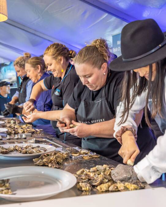 Like last year, there will be plenty of females vying for the chance to represent Australia at the world oyster shucking championships in the Irish city of Galway in September. The competition is Narooma's equivalent of the Melbourne Cup. Picture by David Rogers Photography