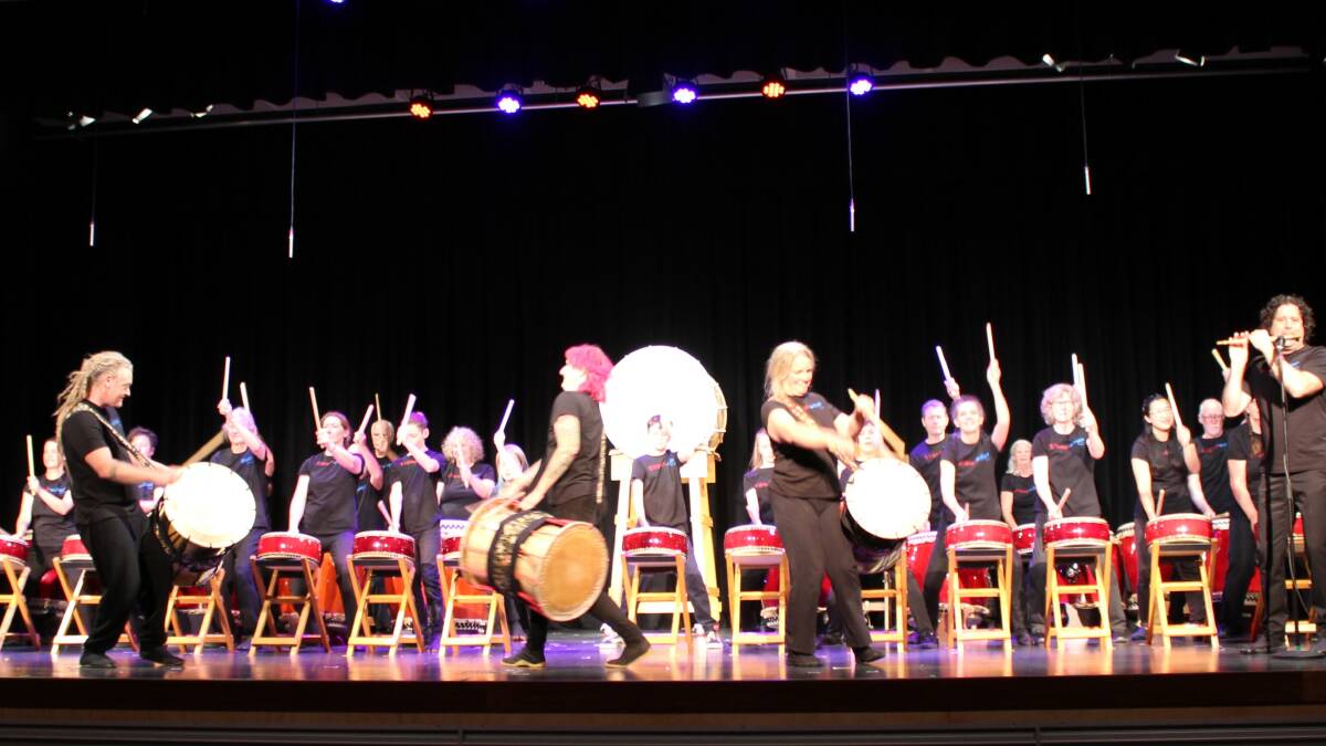 Through the centuries the taiko has been used for communication, military action, theatrical accompaniment, religious ceremony and concert performances. Photo: Stonewave Taiko