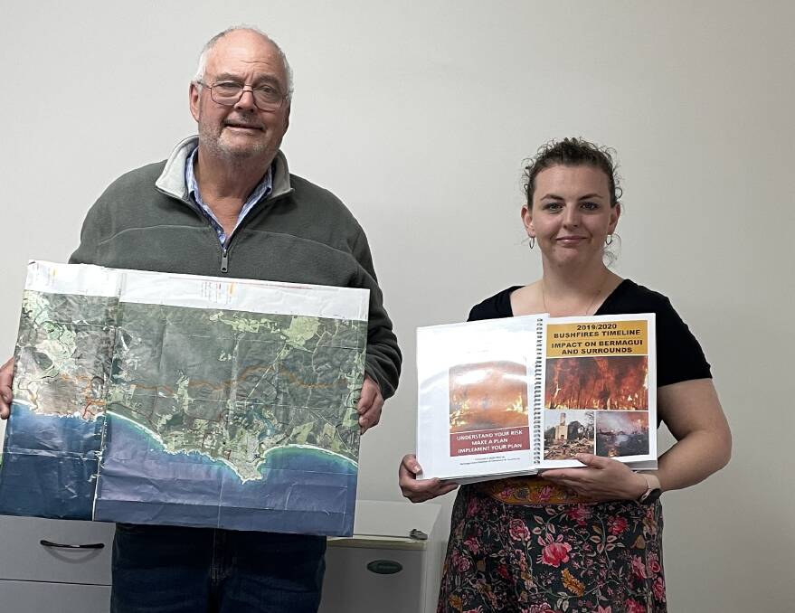 Sarah Kerkham has taken the Bermagui Community Bushfire Protection Plan to Dr Michael Holland's office for him to take to state government. Photo by Marion Williams