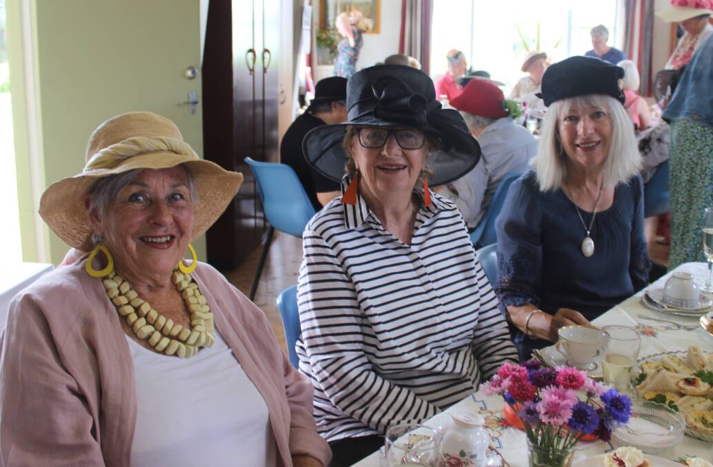 Lynne Ford, Suzette Kendall and Maralyn Callaghan were among the 50 glamorously hatted guests at CWA's high tea on November 12 to celebrate NSW CWA's centenary and to raise funds to build much needed affordable housing units. Picture supplied