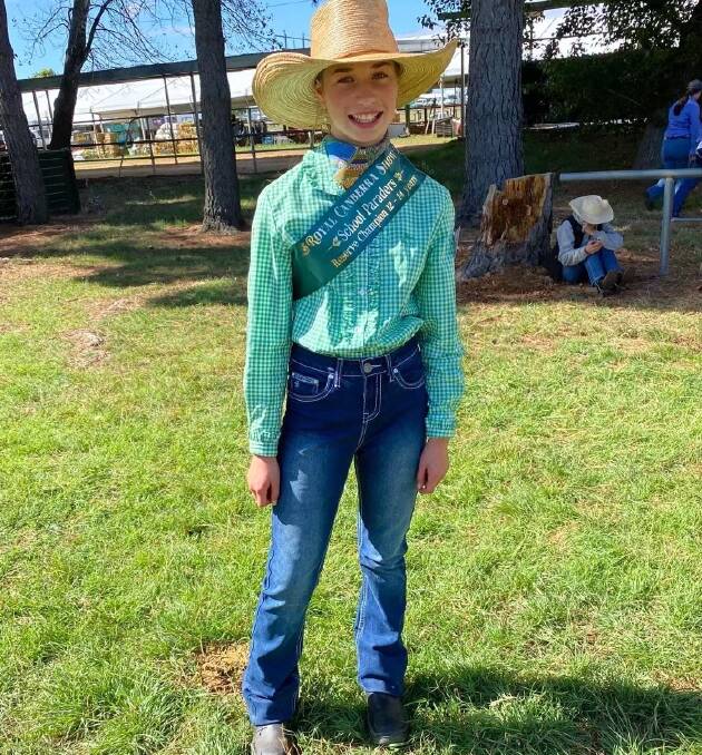 Narooma High School Year 8 student Laura Ovington was a reserve champion parader at the Canberra Royal Show. Picture supplied.