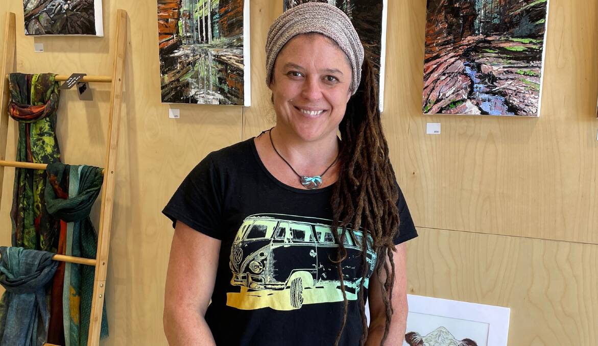 Sally Wilson lost 20 years of her artwork when her gallery, studio and shop were destroyed by the Black Summer bushfires. Picture by Marion Williams