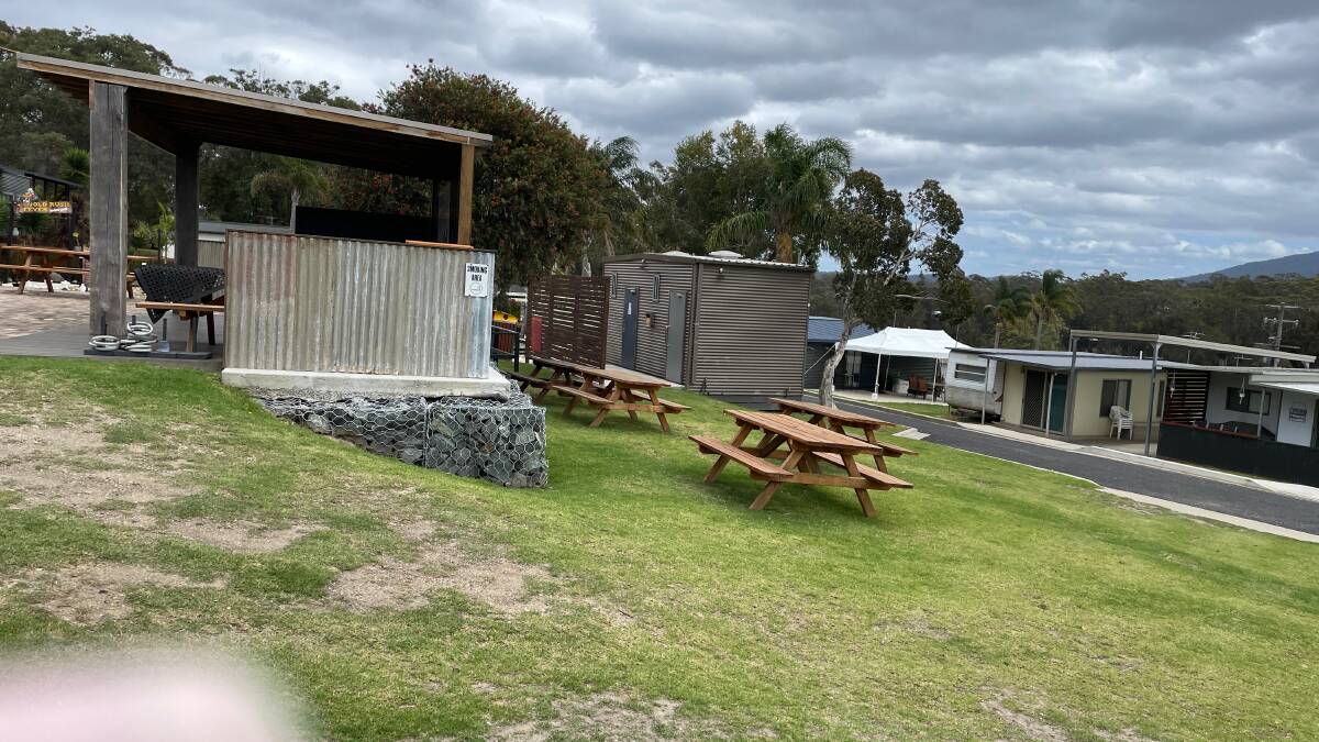 Some of the grassy area behind the stage (left hand side of picture) and adjacent to the paved area where Camel Rock Brewery, Bar and Grill has applied for its patrons to be served and consume alcohol. Picture by Marion Williams