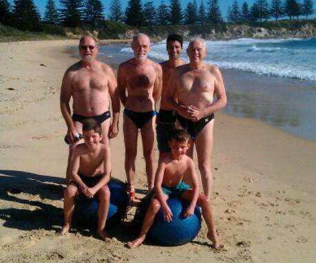 Bermagui Blue Balls at Horseshoe Bay from back Dennis Olmstead, Robert Johnson, Sam McKee and Ian Bailey. Front row - Harrison and Austin. File picture